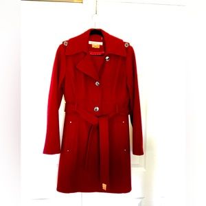 Kenneth Cole red wine colored wool coat.